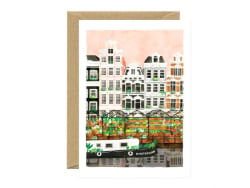 Carte aquarelle Amsterdam -...