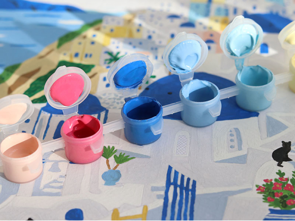 Acheter Coffret peinture au numéro - Petit Pinceau - Santorini par Maja Tomljanovic - 22,99 € en ligne sur La Petite Epicerie...