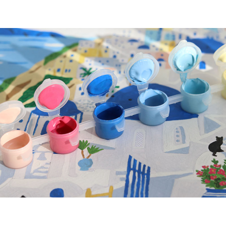 Acheter Coffret peinture au numéro - Petit Pinceau - Santorini par Maja Tomljanovic - 22,99 € en ligne sur La Petite Epicerie...