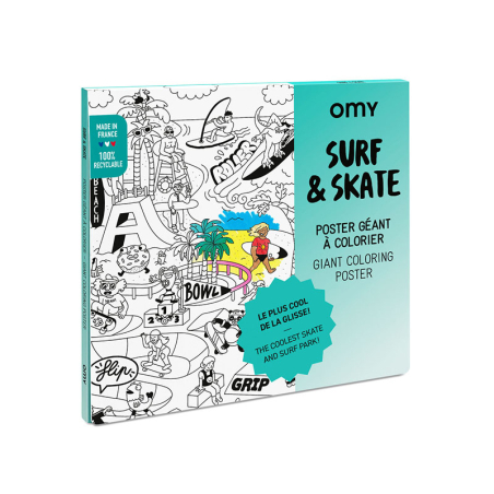 Poster géant à colorier - Surf & Skate - OMY