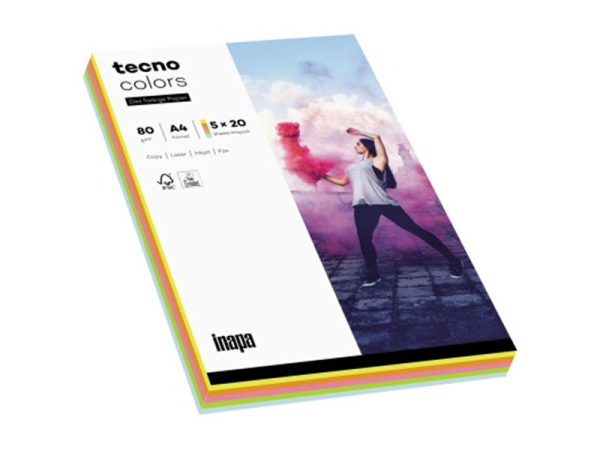 200 feuilles de papier techno colors - 4 couleurs - A4