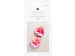 2 Fleurs papier de soie pensées rose - 20 cm - Rico design