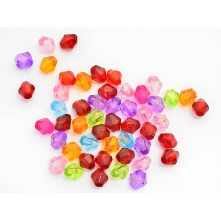 Acheter 50 perles à facettes en plastique 4 mm- multicolore - 0,59 € en ligne sur La Petite Epicerie - Loisirs créatifs