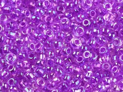Perles de rocailles transparente en tube - Rainbow Violet  - 2 mm