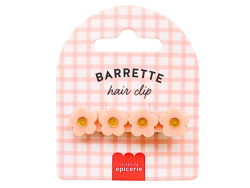 Barrette cheveux - Fleur Pêche