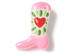 Breloque bottine rose en...