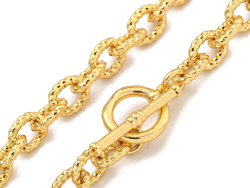 Collier chaîne câble en laiton doré à l’or fin