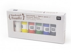 Acheter Set de 6 flacons de peintures pour tissus - couleurs primaires - 16,90 € en ligne sur La Petite Epicerie - Loisirs cr...