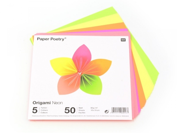 Acheter 50 feuilles de papier Origami - fluo - 2,59 € en ligne sur La Petite Epicerie - Loisirs créatifs