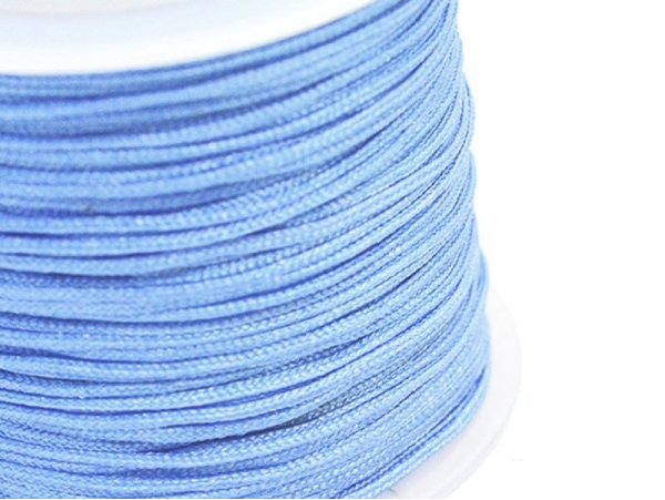 1 m of braided nylon cord, 1 mm - azure 1 m of braided nylon cord, 1 mm - azure
