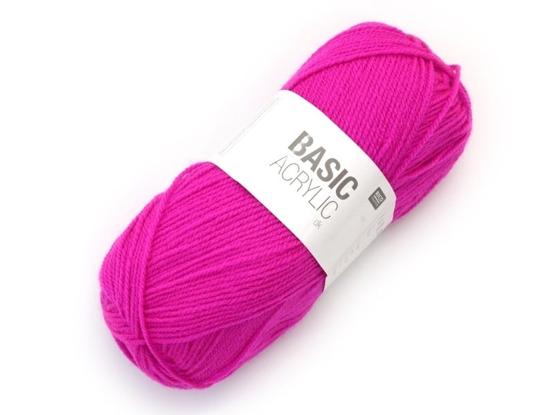 Acheter Laine à tricoter "Basic Acrylic" - rose fluo - 3,30 € en ligne sur La Petite Epicerie - Loisirs créatifs