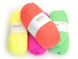 Acheter Laine à tricoter "Basic Acrylic" - orange fluo - 3,30 € en ligne sur La Petite Epicerie - Loisirs créatifs