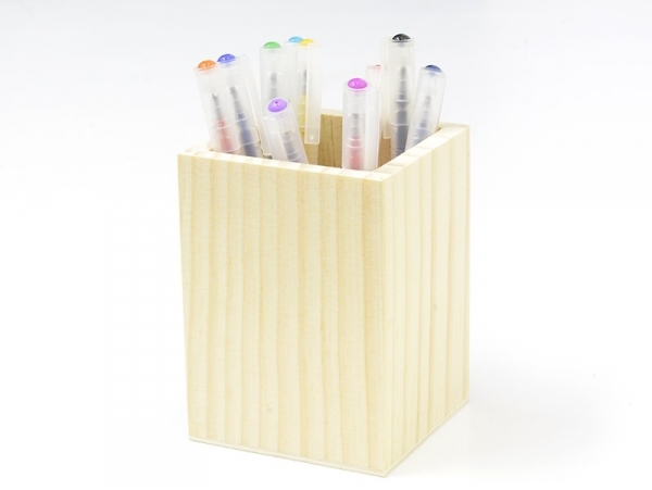 Pot à crayons rond bois naturel - Créalia - Coffrets Créatifs pour