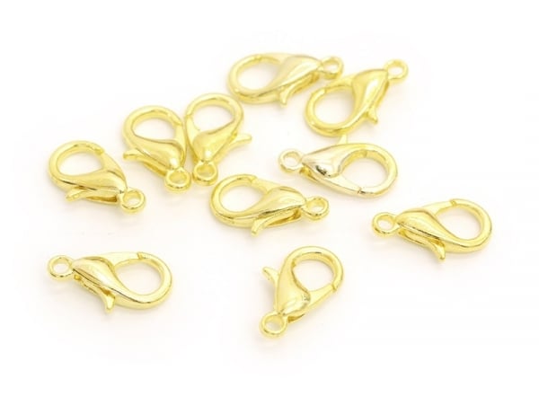Acheter 10 fermoirs mousquetons 12 mm - doré - 2,19 € en ligne sur La Petite Epicerie - Loisirs créatifs