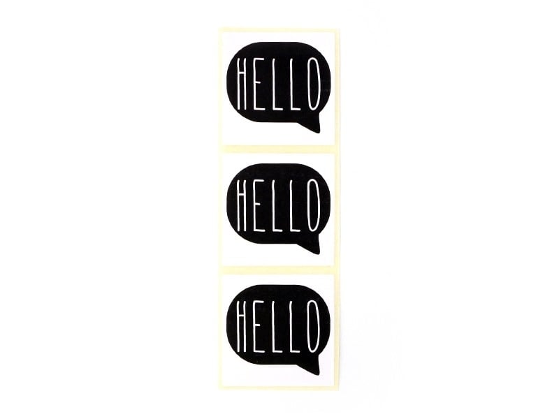 Acheter 3 étiquettes autocollantes HELLO - Noir - 0,29 € en ligne sur La Petite Epicerie - Loisirs créatifs