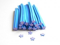 Acheter Cane fleur bleu étoilée- en pâte fimo - à trancher - 0,49 € en ligne sur La Petite Epicerie - Loisirs créatifs