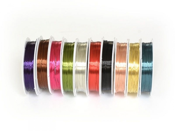 10 reels of aluminium wire (0.4 mm) - different colours 10 reels of aluminium wire (0.4 mm) - different colours