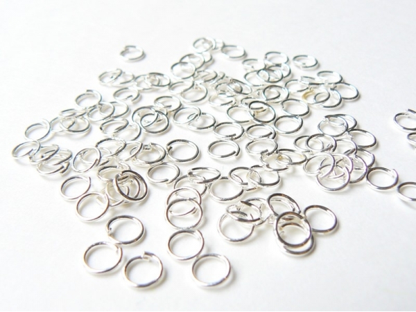 100 jump rings, 5 mm - dark silver-coloured 100 jump rings, 5 mm - dark silver-coloured