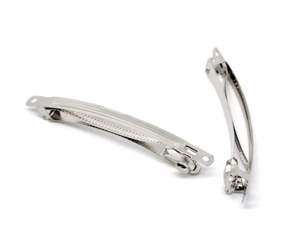 1 silver-coloured hairslide blank, 10 cm 1 silver-coloured hairslide blank, 10 cm
