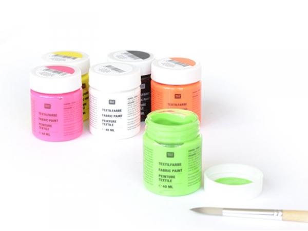 Acheter 6 pots de peinture pour textile - Fluo - 19,90 € en ligne sur La Petite Epicerie - Loisirs créatifs
