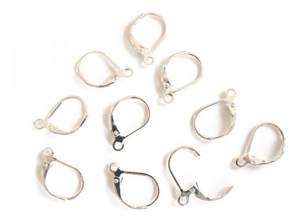 Acheter 1 paire de boucles d'oreilles dormeuses argentées claires - 1,39 € en ligne sur La Petite Epicerie - Loisirs créatifs