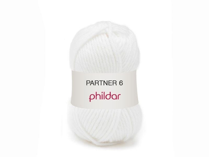 Laine à tricoter Partner 6 - Blanc