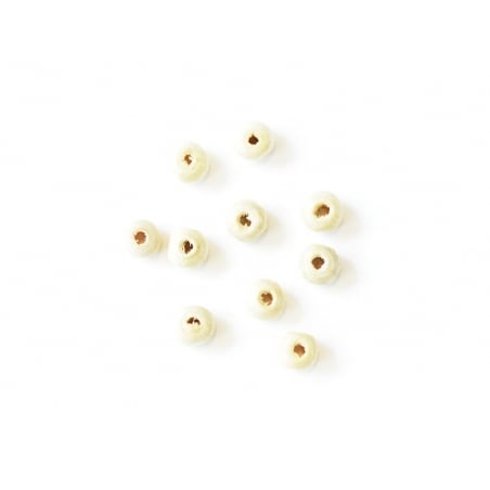 Générique Lot de Perles en Bois colorées Verni 10 Perles boudons striées 16mm env. Jaunes et Noires 