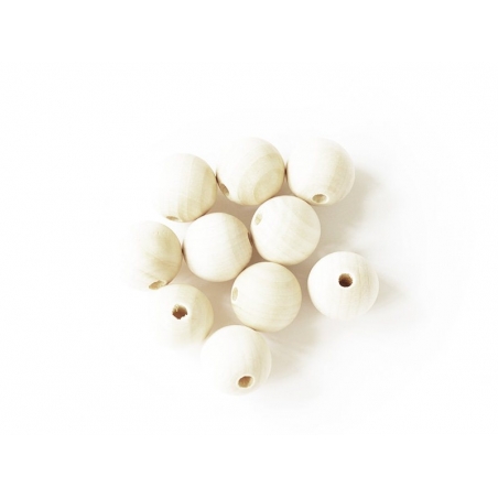 Acheter 10 perles en bois - Ronde 25 mm - 2,90 € en ligne sur La Petite Epicerie - Loisirs créatifs