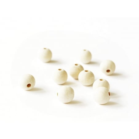 Acheter 10 perles en bois - Ronde 16 mm - 1,49 € en ligne sur La Petite Epicerie - Loisirs créatifs