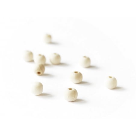 Acheter 10 perles en bois - Ronde 10 mm - 0,59 € en ligne sur La Petite Epicerie - Loisirs créatifs
