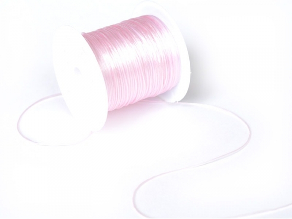 12 m de fil élastique brillant - Rose fluo- pour colliers et bracelets