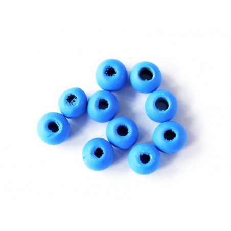 Acheter 10 perles rondes en bois vernis - Bleu ciel 8 mm - 0,59 € en ligne sur La Petite Epicerie - Loisirs créatifs