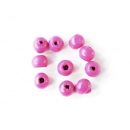 Acheter 10 perles rondes en bois vernis - Rose 8 mm - 0,59 € en ligne sur La Petite Epicerie - Loisirs créatifs