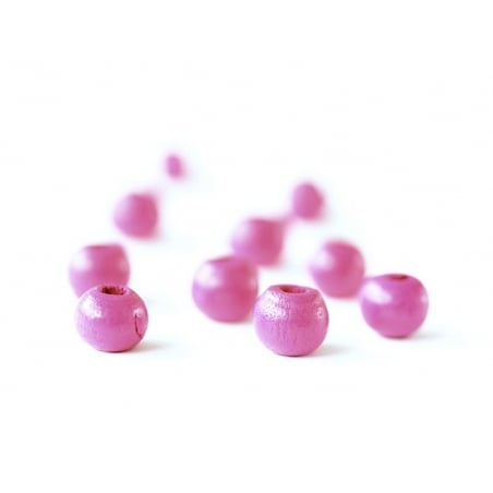 Acheter 10 perles rondes en bois vernis - Rose 8 mm - 0,59 € en ligne sur La Petite Epicerie - Loisirs créatifs