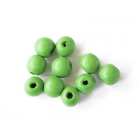 Acheter 10 perles rondes en bois vernis - Vert 14 mm - 1,59 € en ligne sur La Petite Epicerie - Loisirs créatifs