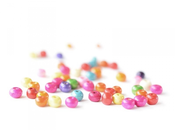 Acheter 50 perles rondes multicolores en bois vernis - 8 mm - 0,89 € en ligne sur La Petite Epicerie - Loisirs créatifs