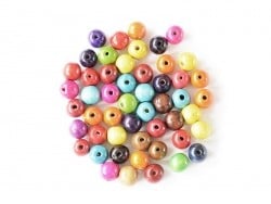 Acheter 50 perles rondes multicolores en bois vernis - 20 mm - 5,60 € en ligne sur La Petite Epicerie - Loisirs créatifs