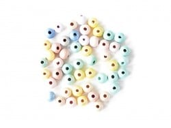 Acheter 50 perles rondes multicolores nacrées en bois vernis - 8 mm - 2,29 € en ligne sur La Petite Epicerie - Loisirs créatifs
