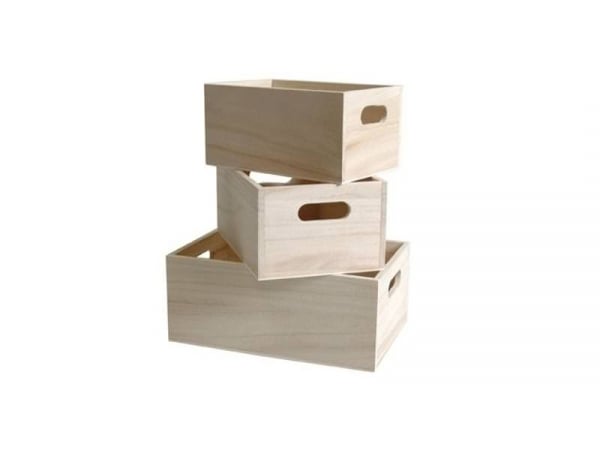 Acheter 3 casiers en bois à customiser - 5,95 € en ligne sur La Petite Epicerie - Loisirs créatifs
