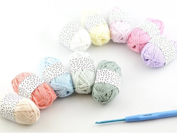 10 mini pelotes coton - pastel - pour amigurumi, pompons, crochet…