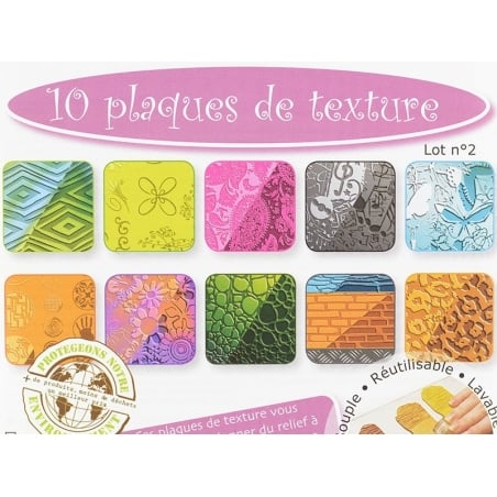 Acheter 10 plaques de texture n°2 - 15,99 € en ligne sur La Petite Epicerie - Loisirs créatifs