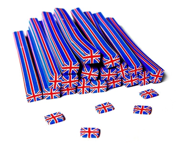 Acheter Cane drapeau Angleterre- en pâte fimo - à trancher - 0,49 € en ligne sur La Petite Epicerie - Loisirs créatifs