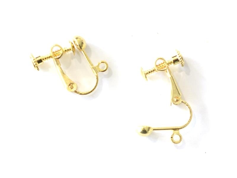 Acheter 1 paire de boucles d'oreilles clip à vis - doré - 1,09 € en ligne sur La Petite Epicerie - Loisirs créatifs