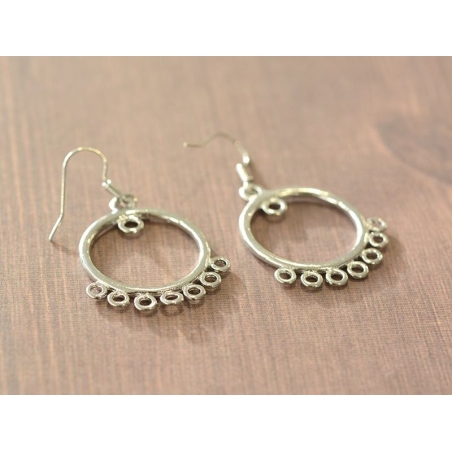 Acheter 1 paire de boucles d'oreilles à anneaux intercalaires - argenté - 4,35 € en ligne sur La Petite Epicerie - Loisirs cr...