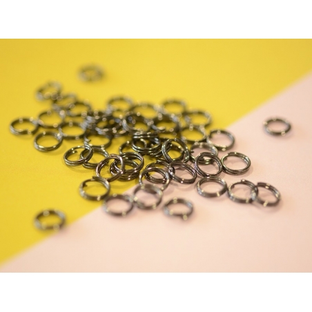 Acheter 100 anneaux doubles argenté foncé - 6 mm - 0,59 € en ligne sur La Petite Epicerie - Loisirs créatifs
