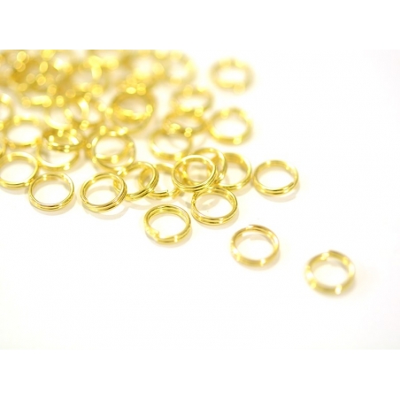 Acheter 100 anneaux double couleur doré - 7 mm - 0,69 € en ligne sur La Petite Epicerie - Loisirs créatifs