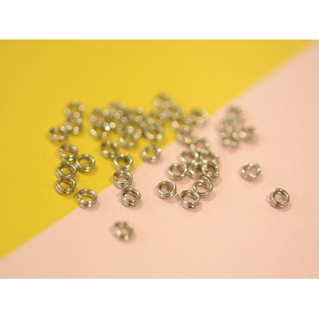 Acheter 100 anneaux doubles couleur argenté - 4 mm - 0,39 € en ligne sur La Petite Epicerie - Loisirs créatifs
