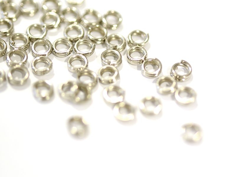 Acheter 100 anneaux doubles couleur argenté - 4 mm - 0,39 € en ligne sur La Petite Epicerie - Loisirs créatifs