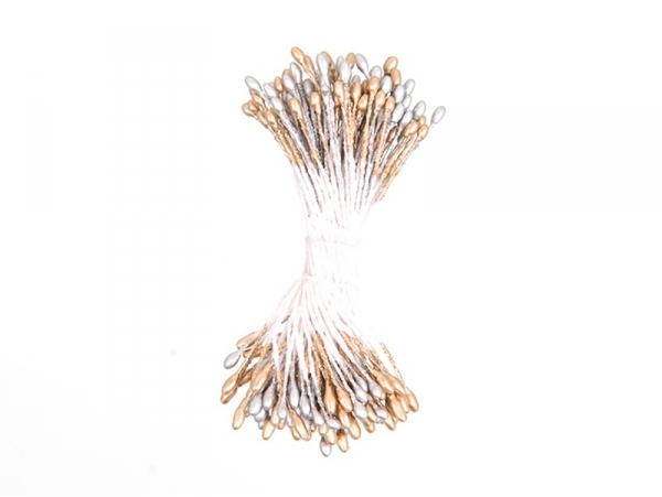 Acheter 100 pistils de fleur artificiels - or / argent - 2,90 € en ligne sur La Petite Epicerie - Loisirs créatifs