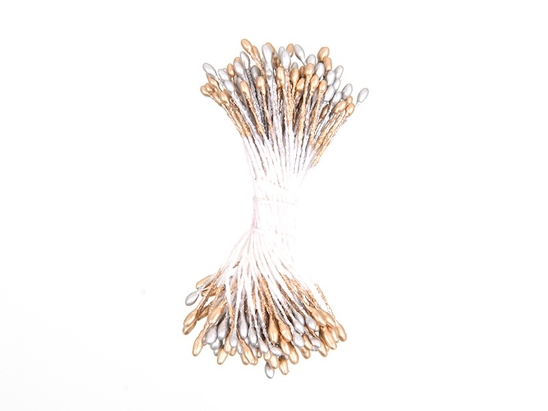 Acheter 100 pistils de fleur artificiels - or / argent - 2,90 € en ligne sur La Petite Epicerie - Loisirs créatifs
